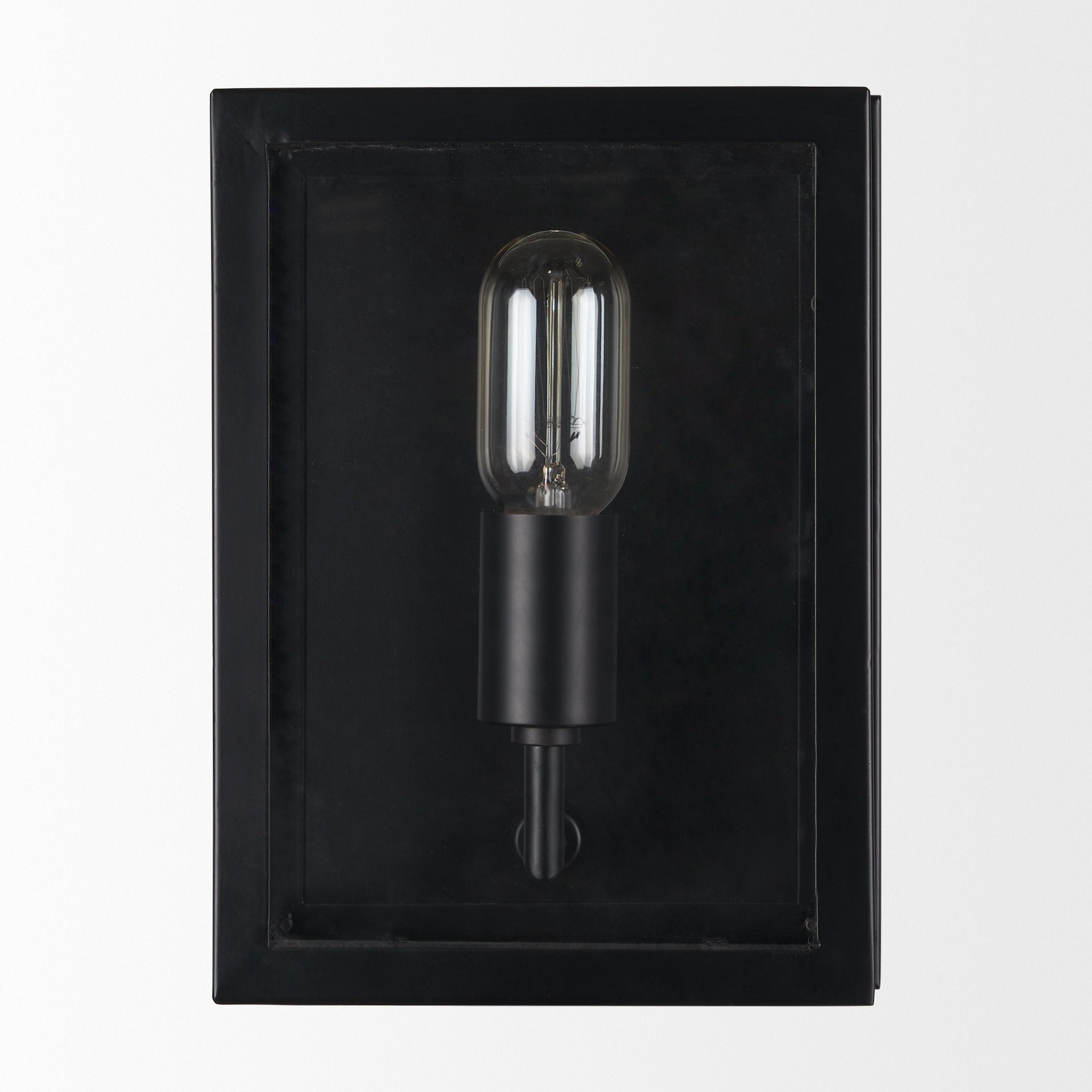 Cairn Matte Black Metal w/ Glass 1 - Light Wall Sconce - Dekor Butik