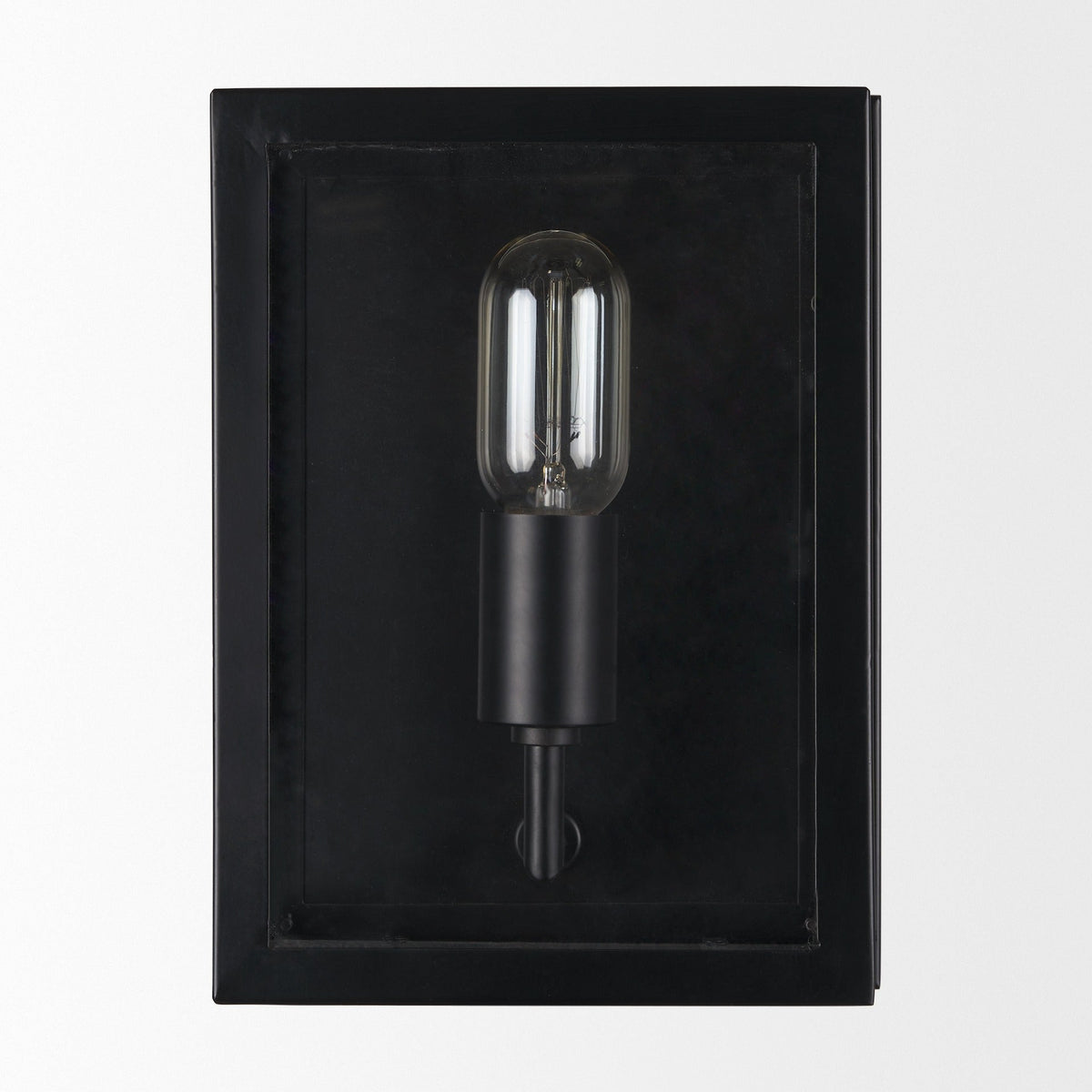 Cairn Matte Black Metal w/ Glass 1 - Light Wall Sconce - Dekor Butik