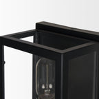 Cairn Matte Black Metal w/ Glass 1 - Light Wall Sconce - Dekor Butik