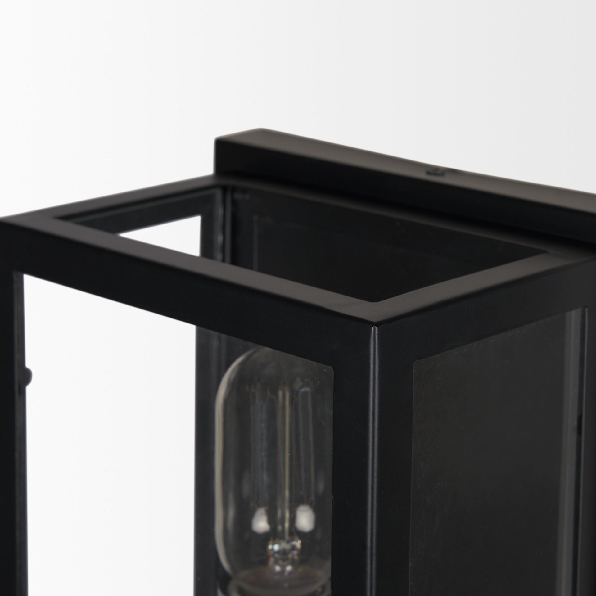 Cairn Matte Black Metal w/ Glass 1 - Light Wall Sconce - Dekor Butik