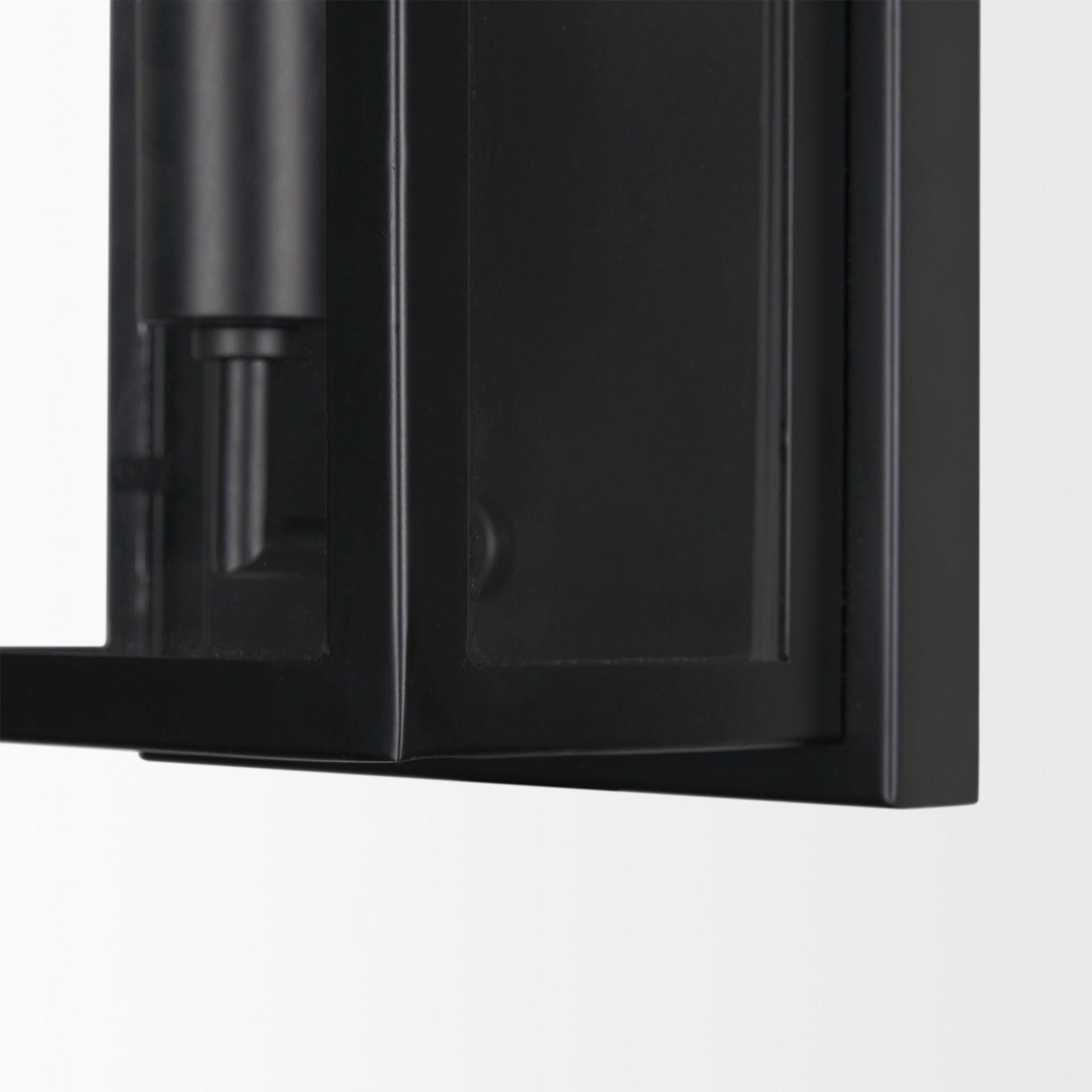 Cairn Matte Black Metal w/ Glass 1 - Light Wall Sconce - Dekor Butik