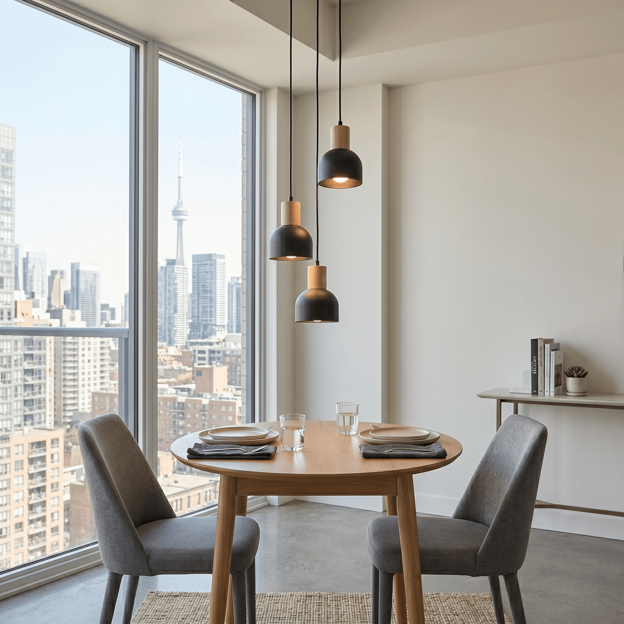 CAIRO Black & Wood 3 - Light Pendant for Dining Room, Stairwell & Modern Interiors - Dekor Butik