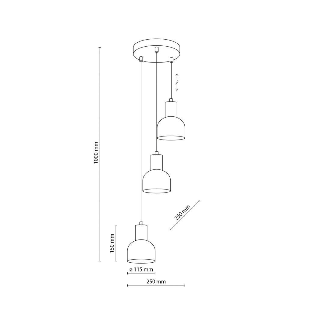 CAIRO Mid - Century Modern Pendant Light 3 - Dekor Butik