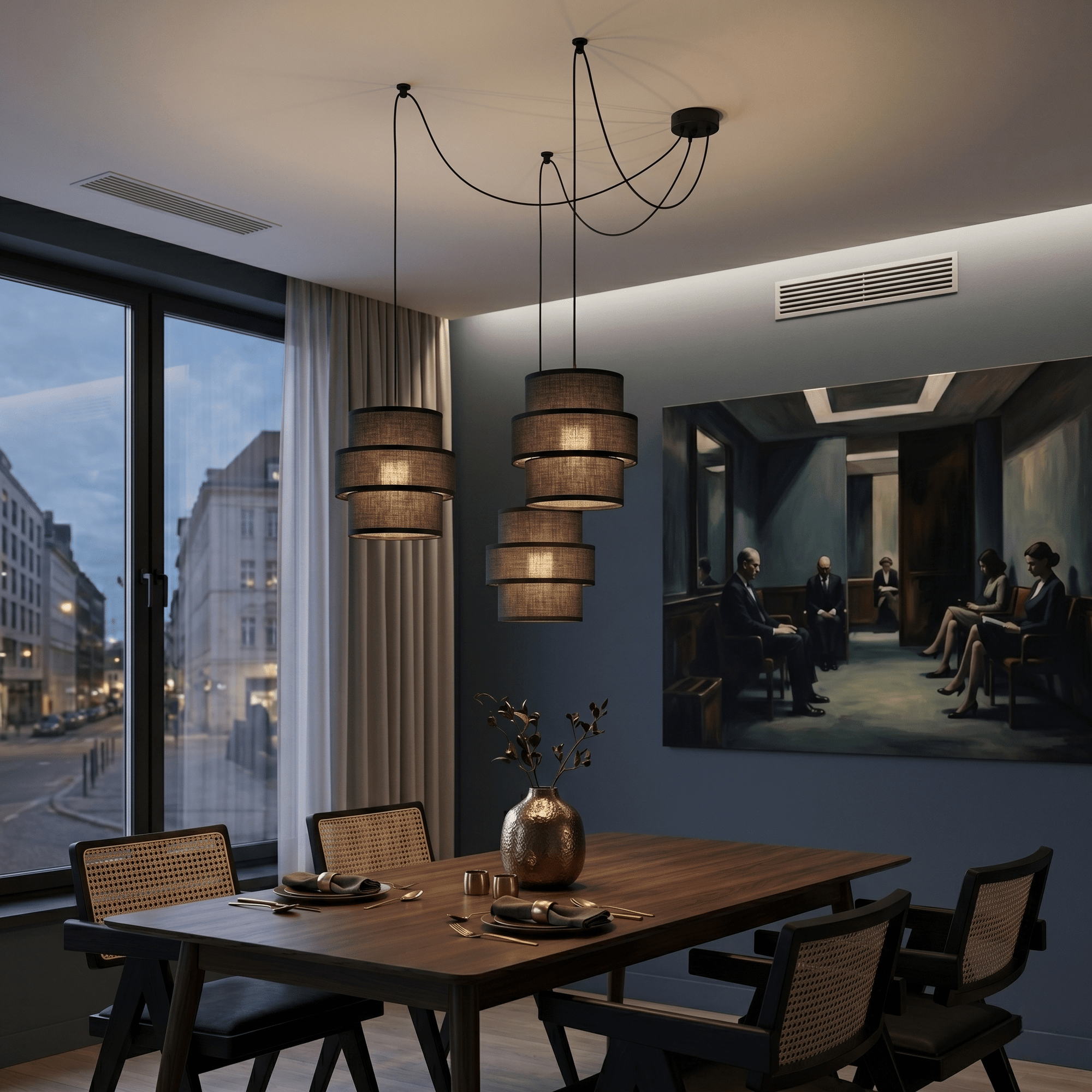 CALISTO Black 3 - Light Pendant Lamp for Dining Room, Living Room & Modern Interiors - Dekor Butik