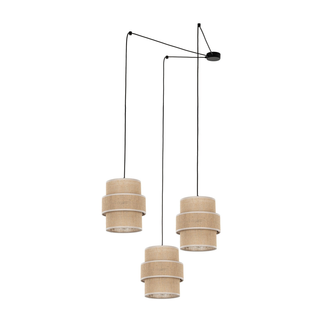CALISTO JUTE 3 - Light Suspension Pendant for Dining Tables, Stairwells & High Ceilings - Dekor Butik