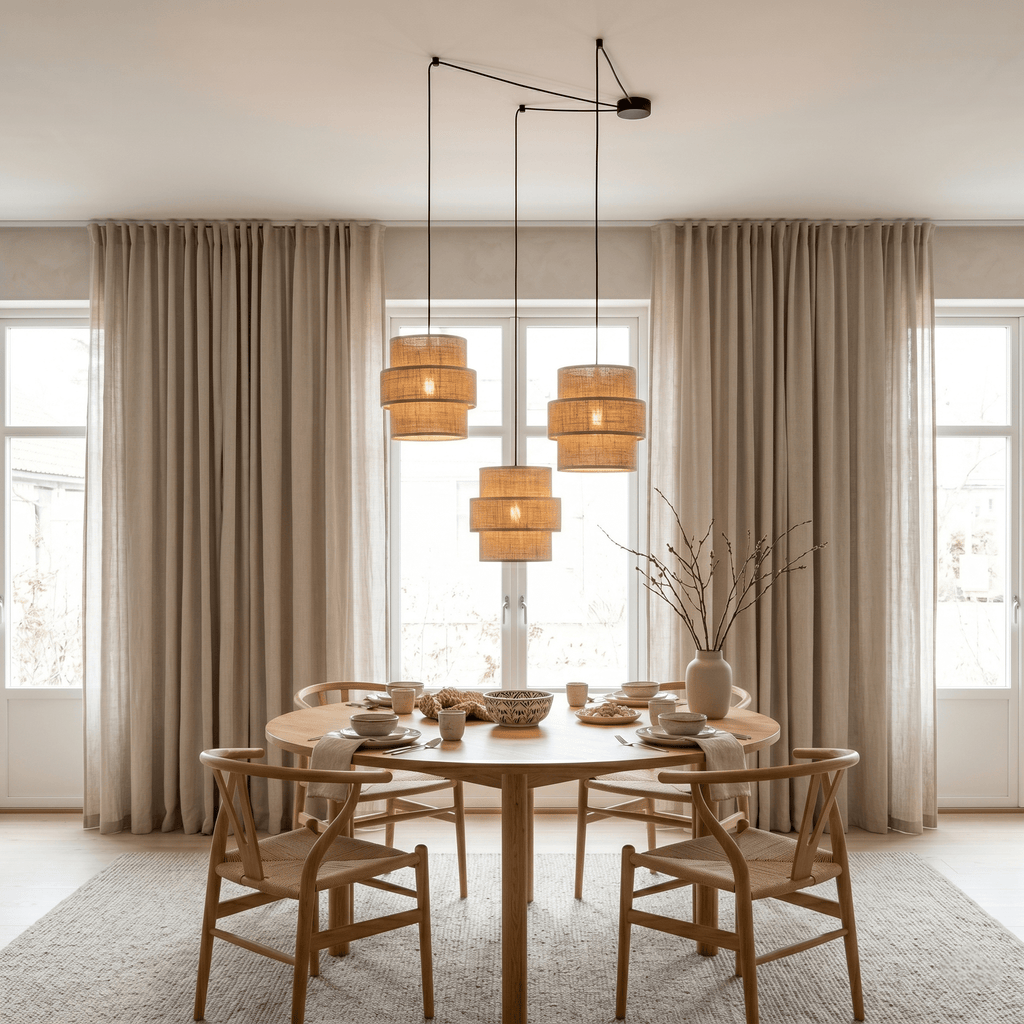 CALISTO JUTE 3 - Light Suspension Pendant for Dining Tables, Stairwells & High Ceilings - Dekor Butik