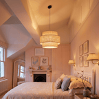 CALISTO JUTE Large Scandinavian Pendant Light for Bedroom, Living Room & Warm Natural Interiors - Dekor Butik