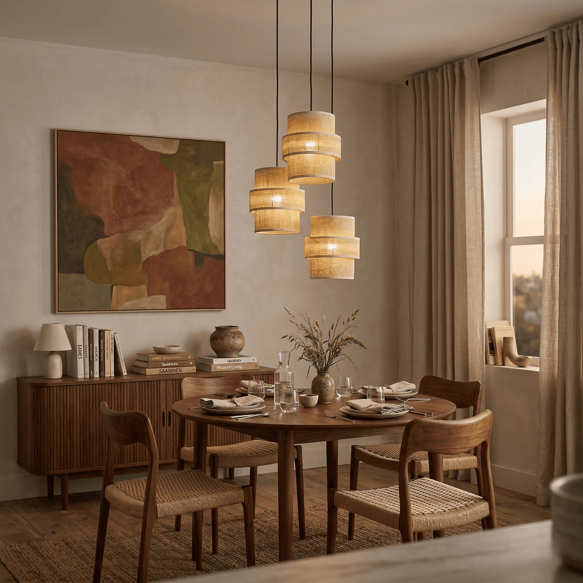 CALISTO JUTE Natural Pendant Lamp 3 - Dekor Butik