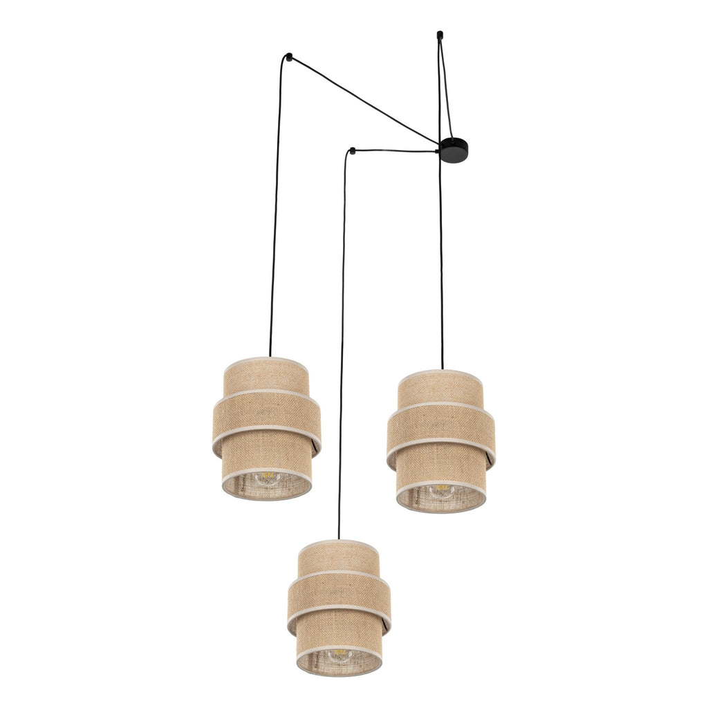 CALISTO JUTE Natural Suspension Lamp 3 (Clearance) - Dekor Butik