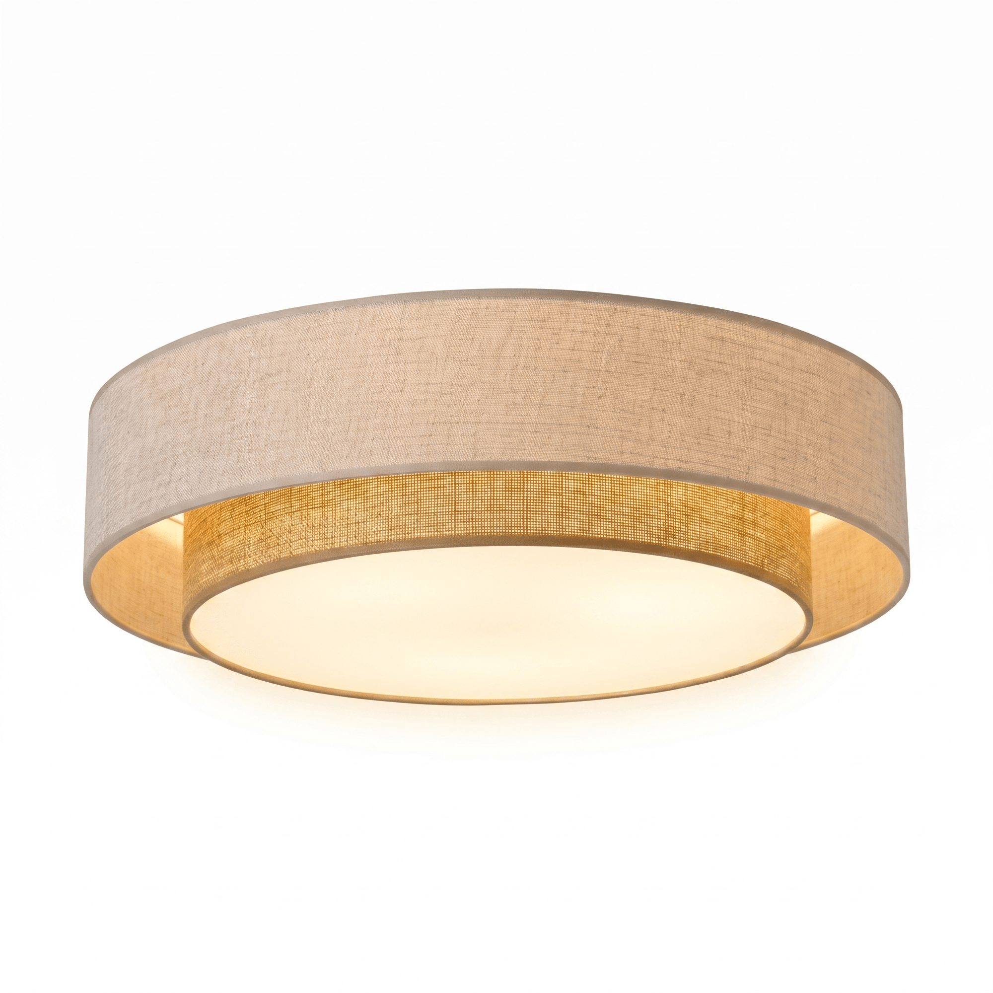 CALISTO JUTE Scandinavian Flush Mount Ceiling Light for Bedroom, Hallway & Living Room - Dekor Butik
