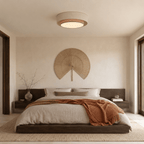CALISTO JUTE Scandinavian Flush Mount Ceiling Light for Bedroom, Hallway & Living Room - Dekor Butik