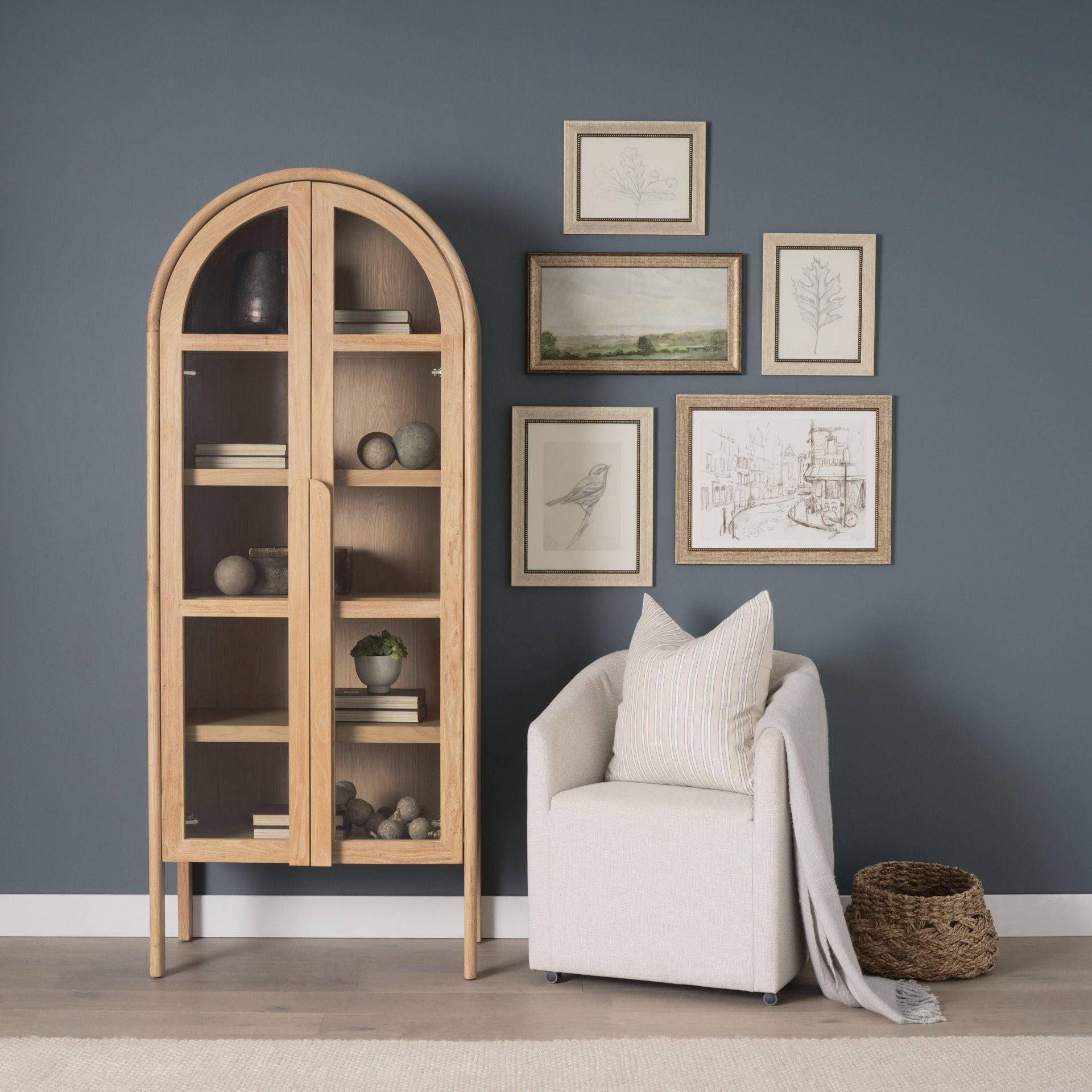 FurnitureCallum Curio Cabinet - Wire Brushed Elm - Dekor Butik