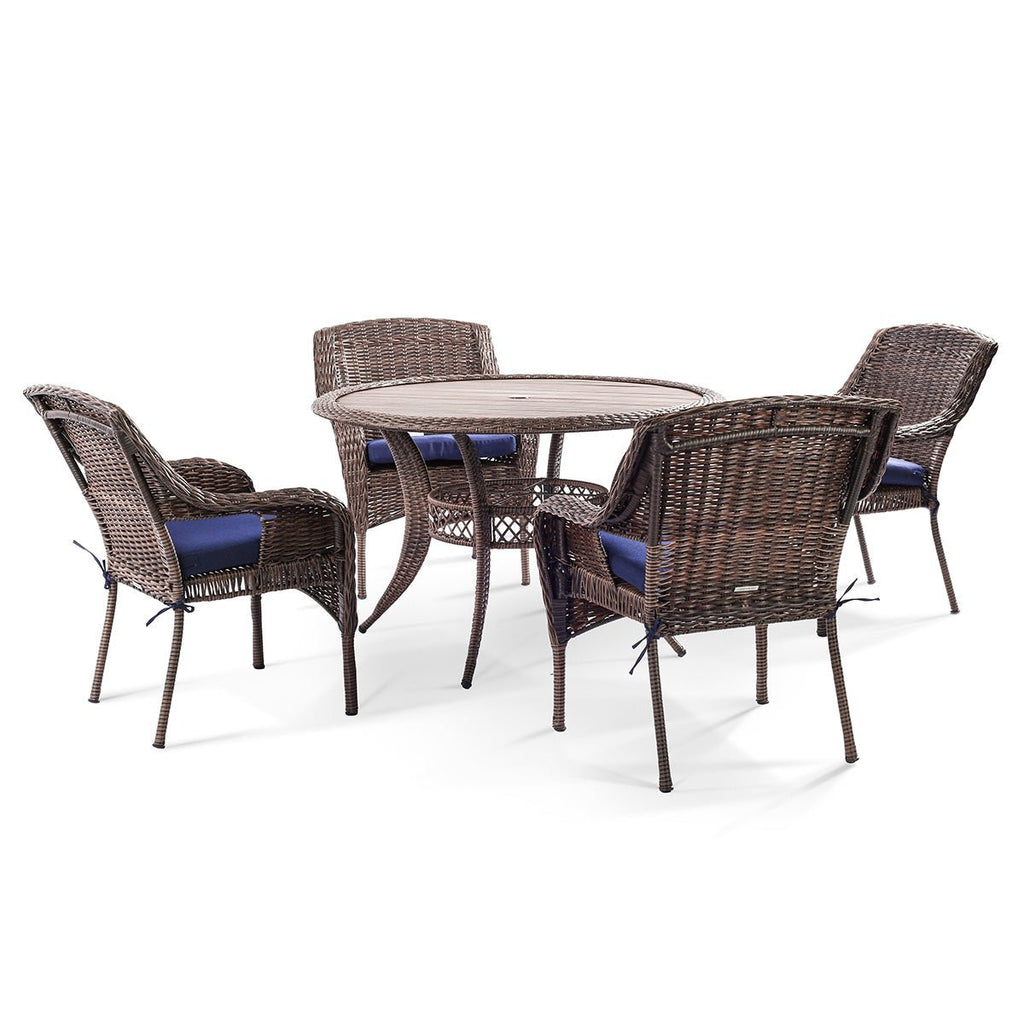 Cambridge 5 - Piece Outdoor Wicker Dining Set - Dekor Butik