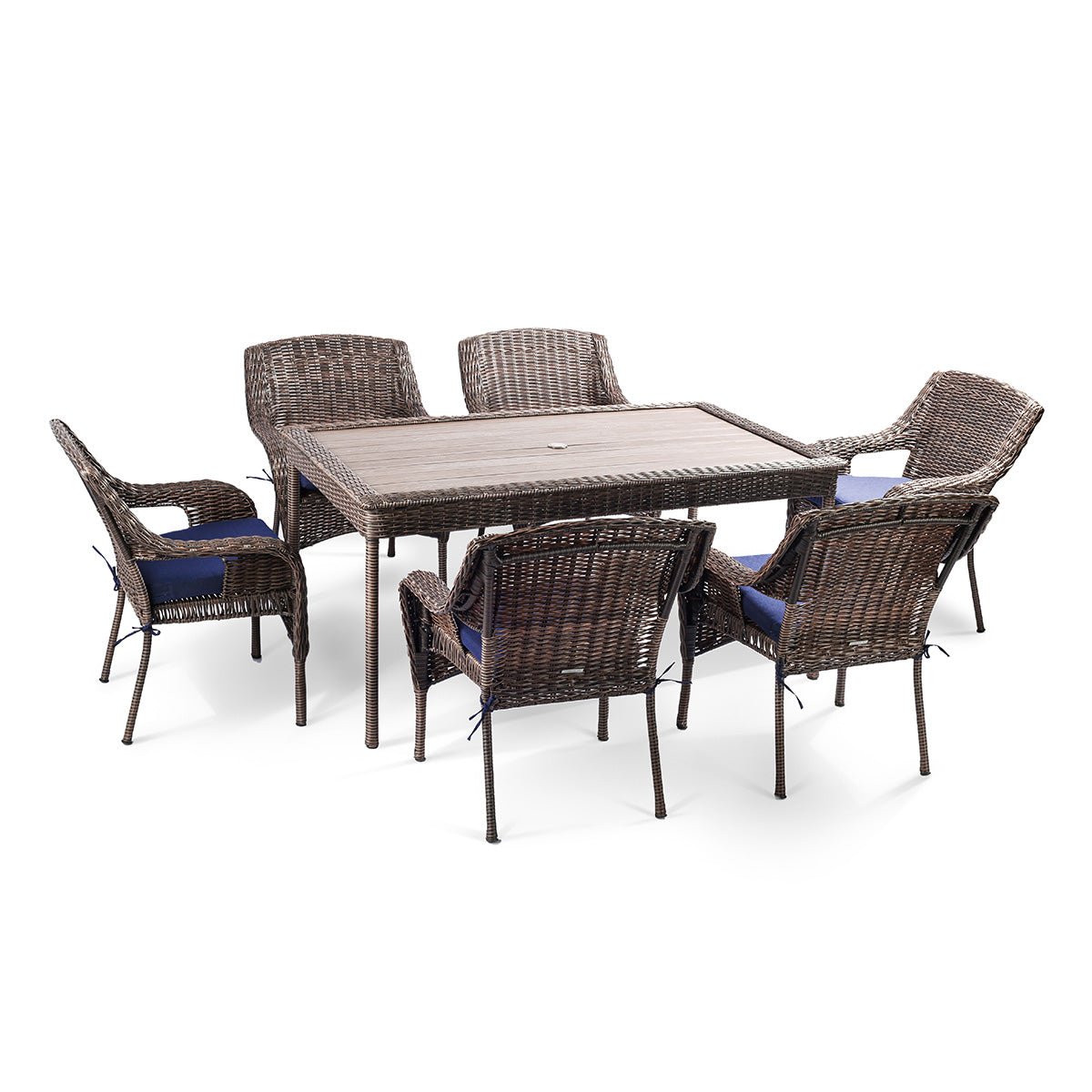 Cambridge 7 - Piece Outdoor Wicker Dining Set - Dekor Butik