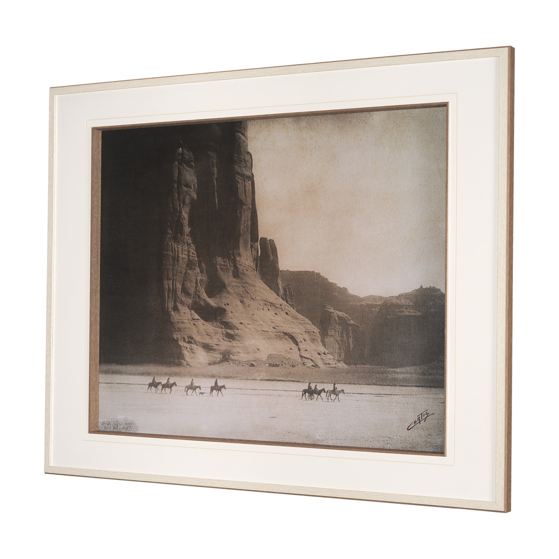 Canyon de Chelly by Edward Sheriff Curtis Hand Embelished Framed Photo Art Print Matted under Glass - Dekor Butik