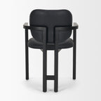 Carlisle Curved Back Black Leather Tripod Frame Dining Armchair - Dekor Butik