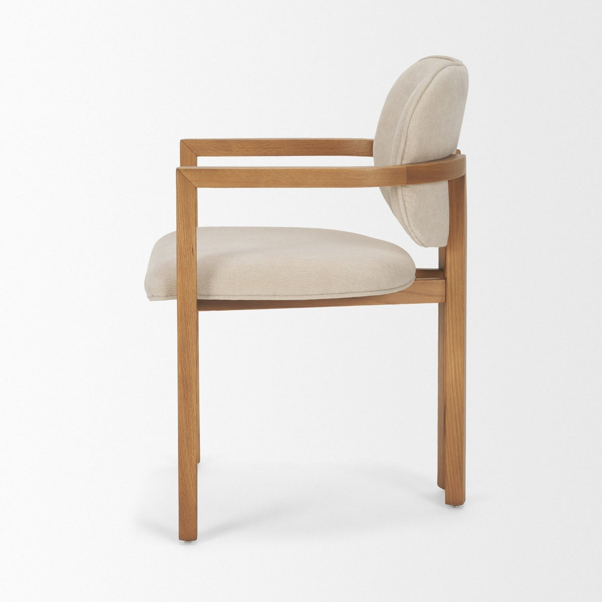 Carlisle Curved Back Cream Chenille Tripod Frame Dining Armchair - Dekor Butik