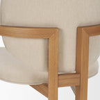 Carlisle Curved Back Cream Chenille Tripod Frame Dining Armchair - Dekor Butik