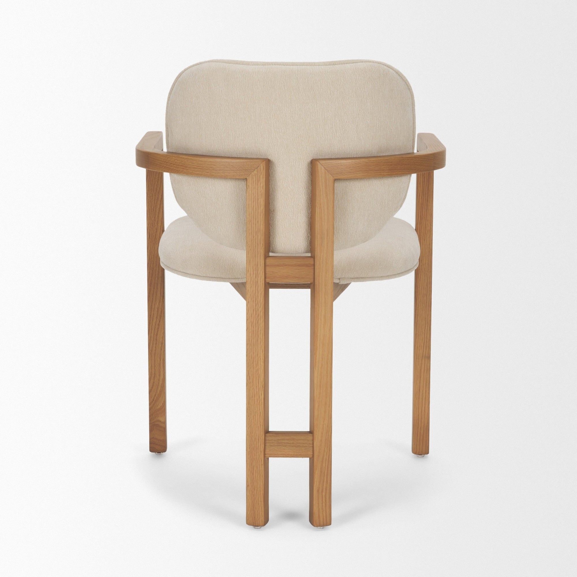 Carlisle Curved Back Cream Chenille Tripod Frame Dining Armchair - Dekor Butik