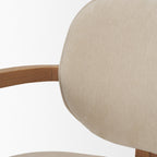 Carlisle Curved Back Cream Chenille Tripod Frame Dining Armchair - Dekor Butik