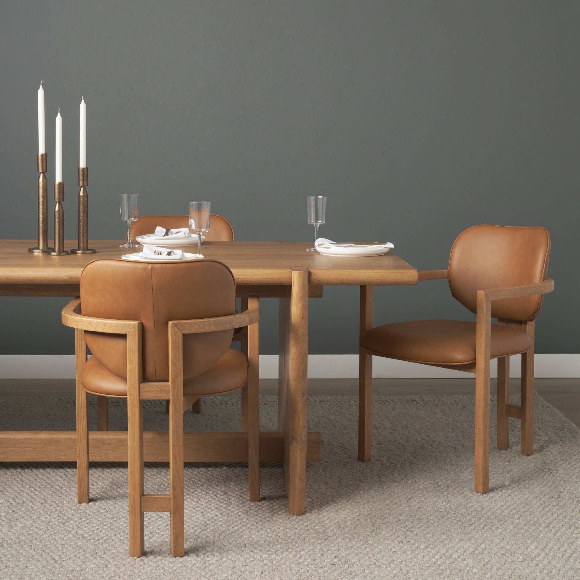 Carlisle Leather Tripod Dining Armchair - 2 Colors - Dekor Butik