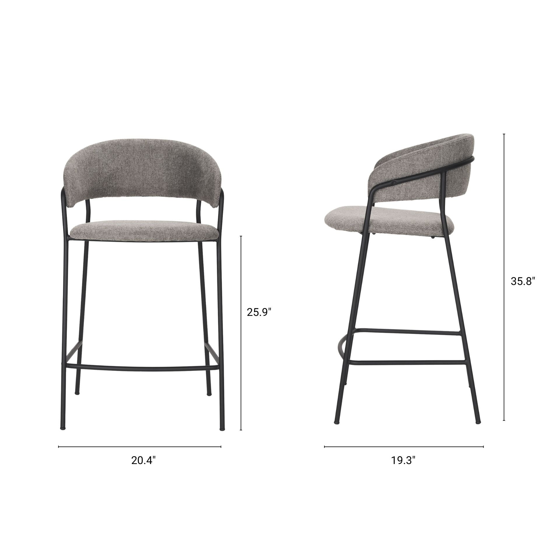 Carolyn Fabric Seat Stool - Dekor Butik