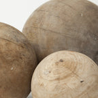 Carrick (Set of 3) Natural Wood Decorative Spheres - Dekor Butik