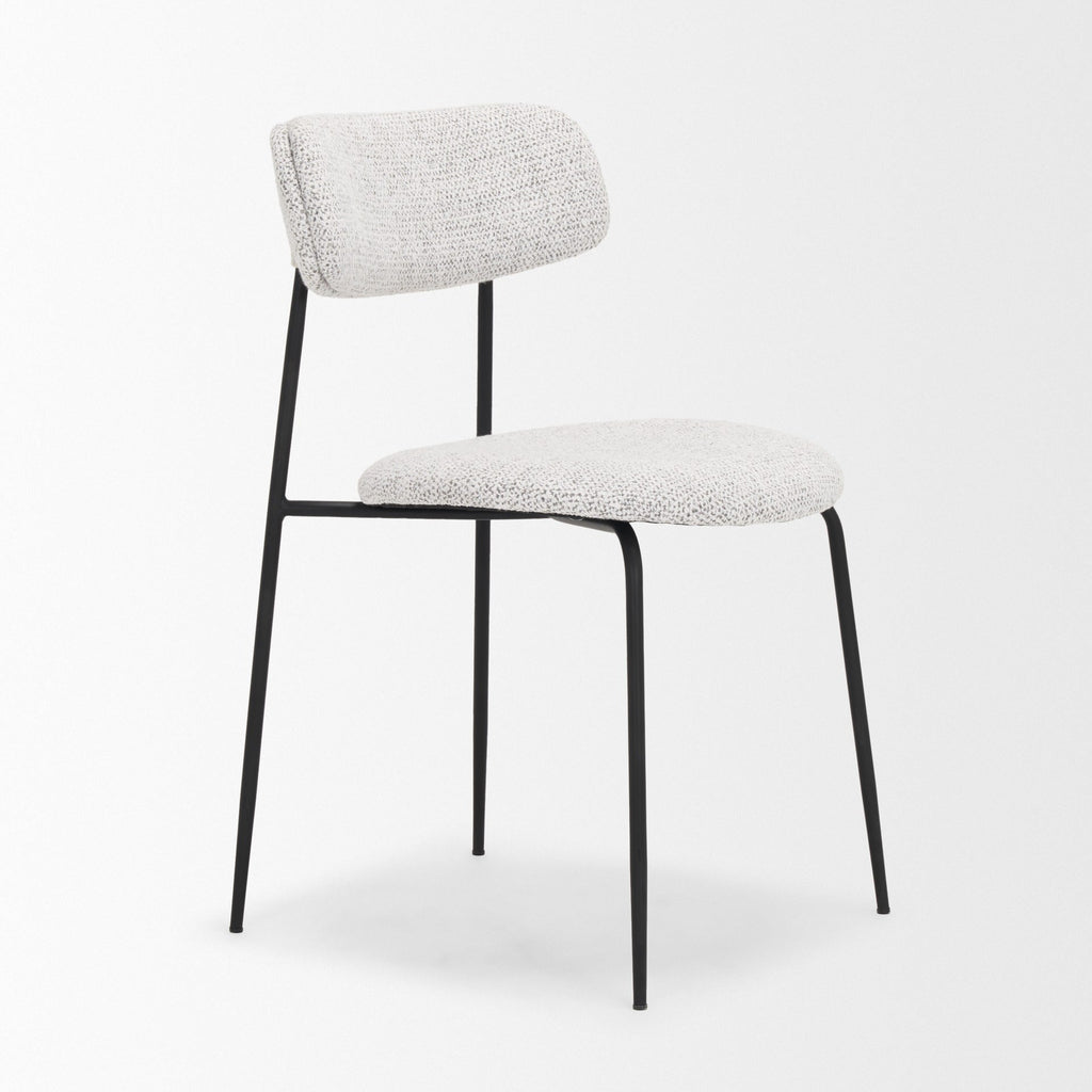 Casey Matte Black Metal w/ Gray Fabric Dining Chair - Dekor Butik