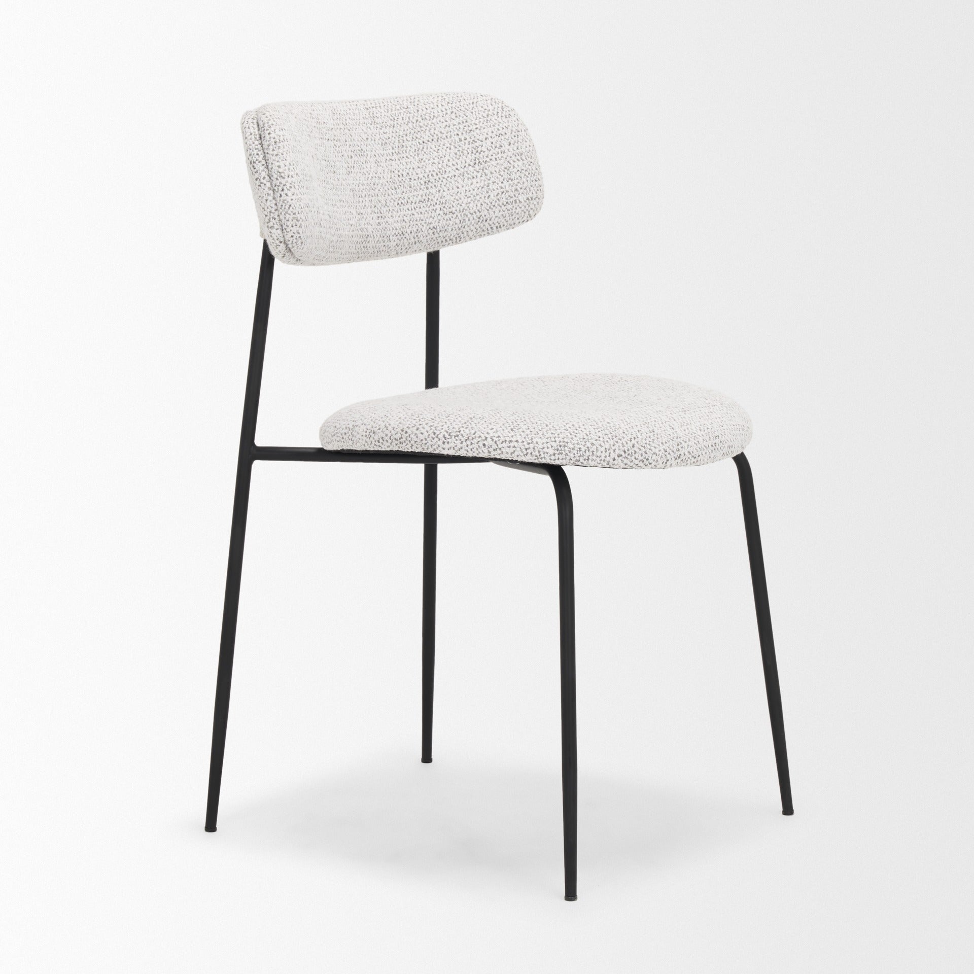 Casey Matte Black Metal w/ Gray Fabric Dining Chair - Dekor Butik