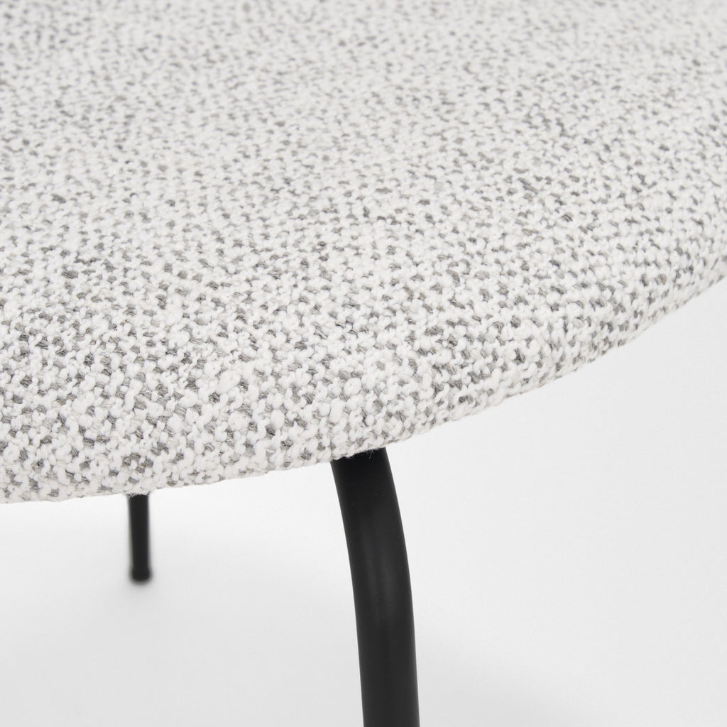Casey Matte Black Metal w/ Gray Fabric Dining Chair - Dekor Butik