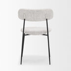 Casey Matte Black Metal w/ Gray Fabric Dining Chair - Dekor Butik