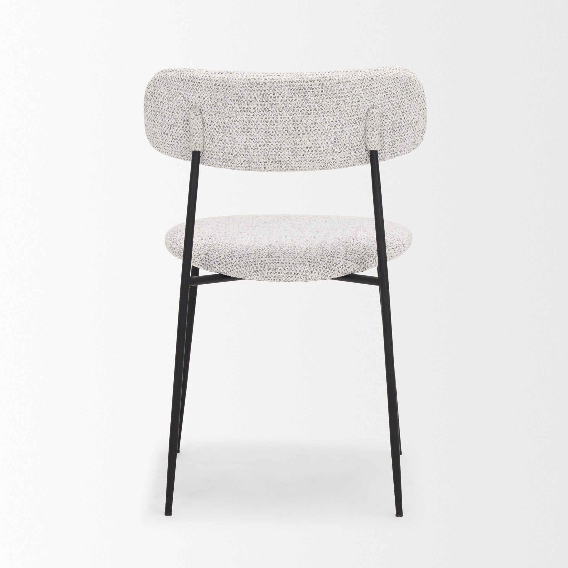 Casey Matte Black Metal w/ Gray Fabric Dining Chair - Dekor Butik