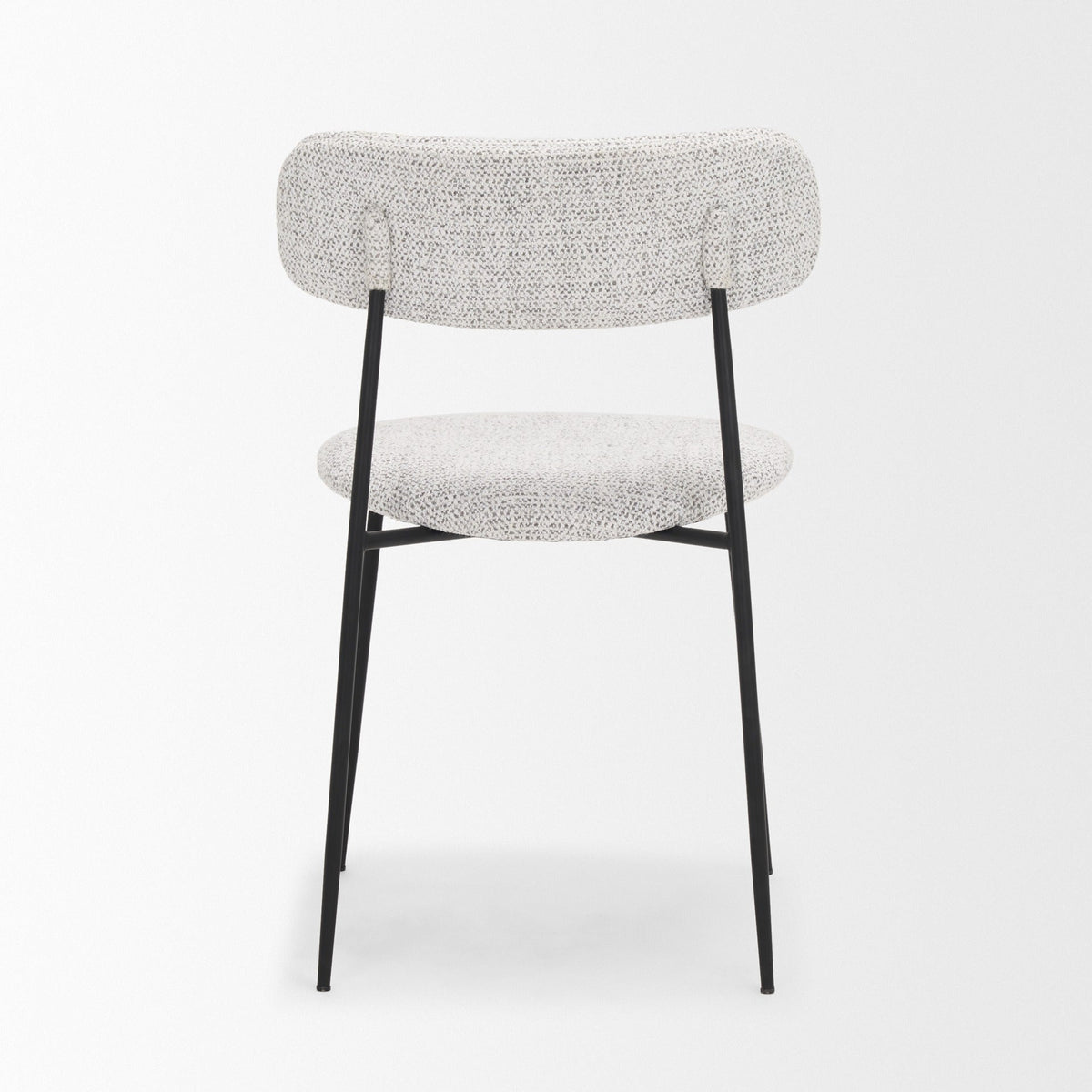 Casey Matte Black Metal w/ Gray Fabric Dining Chair - Dekor Butik