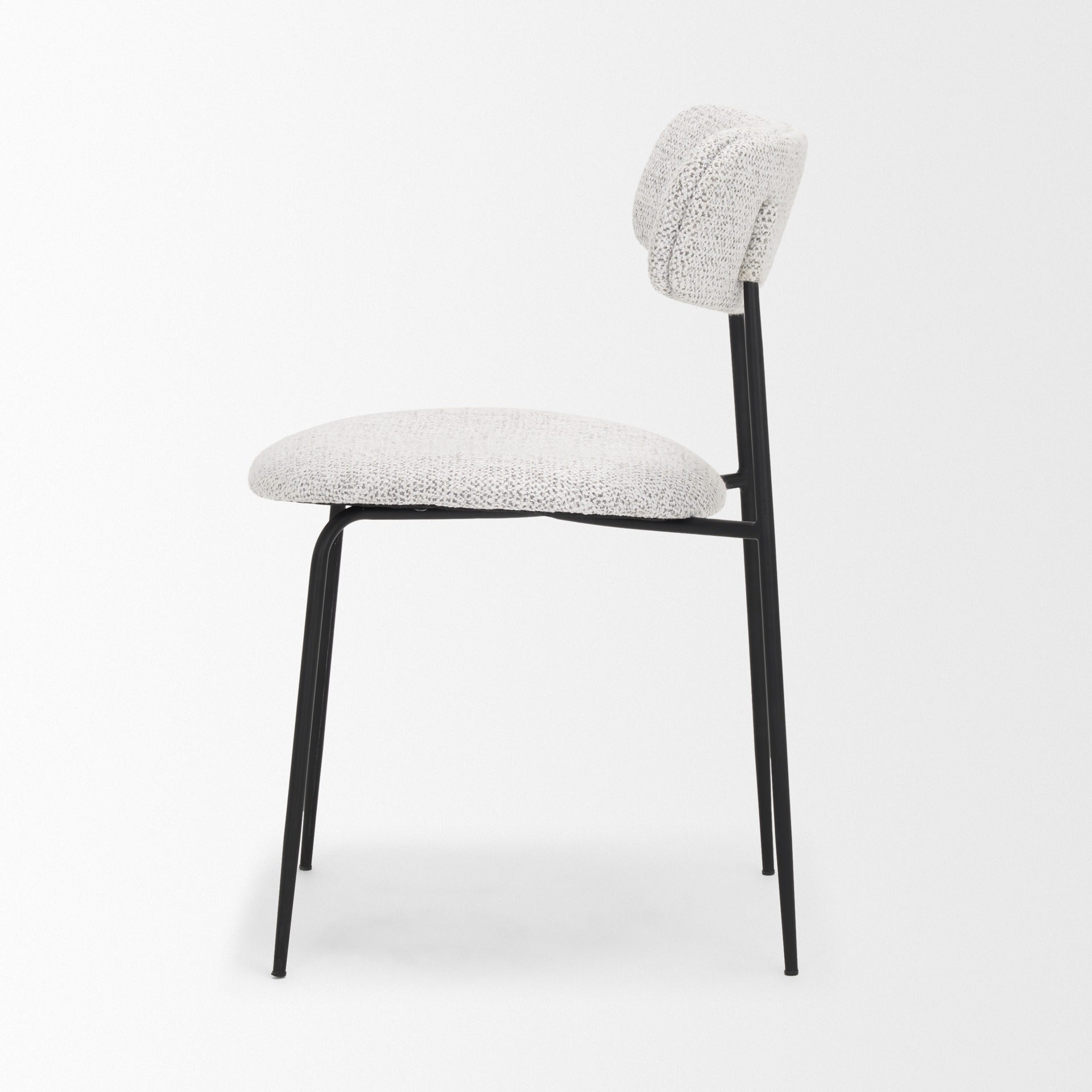 Casey Matte Black Metal w/ Gray Fabric Dining Chair - Dekor Butik