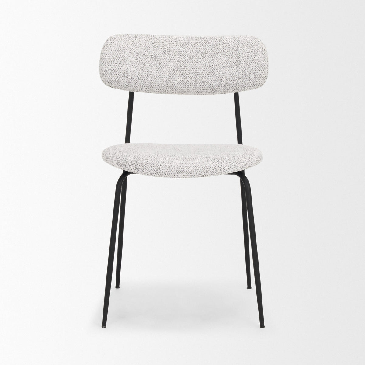 Casey Matte Black Metal w/ Gray Fabric Dining Chair - Dekor Butik