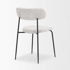 Casey Matte Black Metal w/ Gray Fabric Dining Chair - Dekor Butik