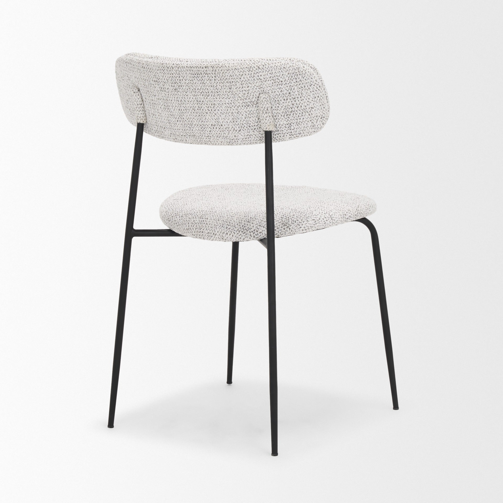 Casey Matte Black Metal w/ Gray Fabric Dining Chair - Dekor Butik