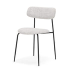 Casey Matte Black Metal w/ Gray Fabric Dining Chair - Dekor Butik
