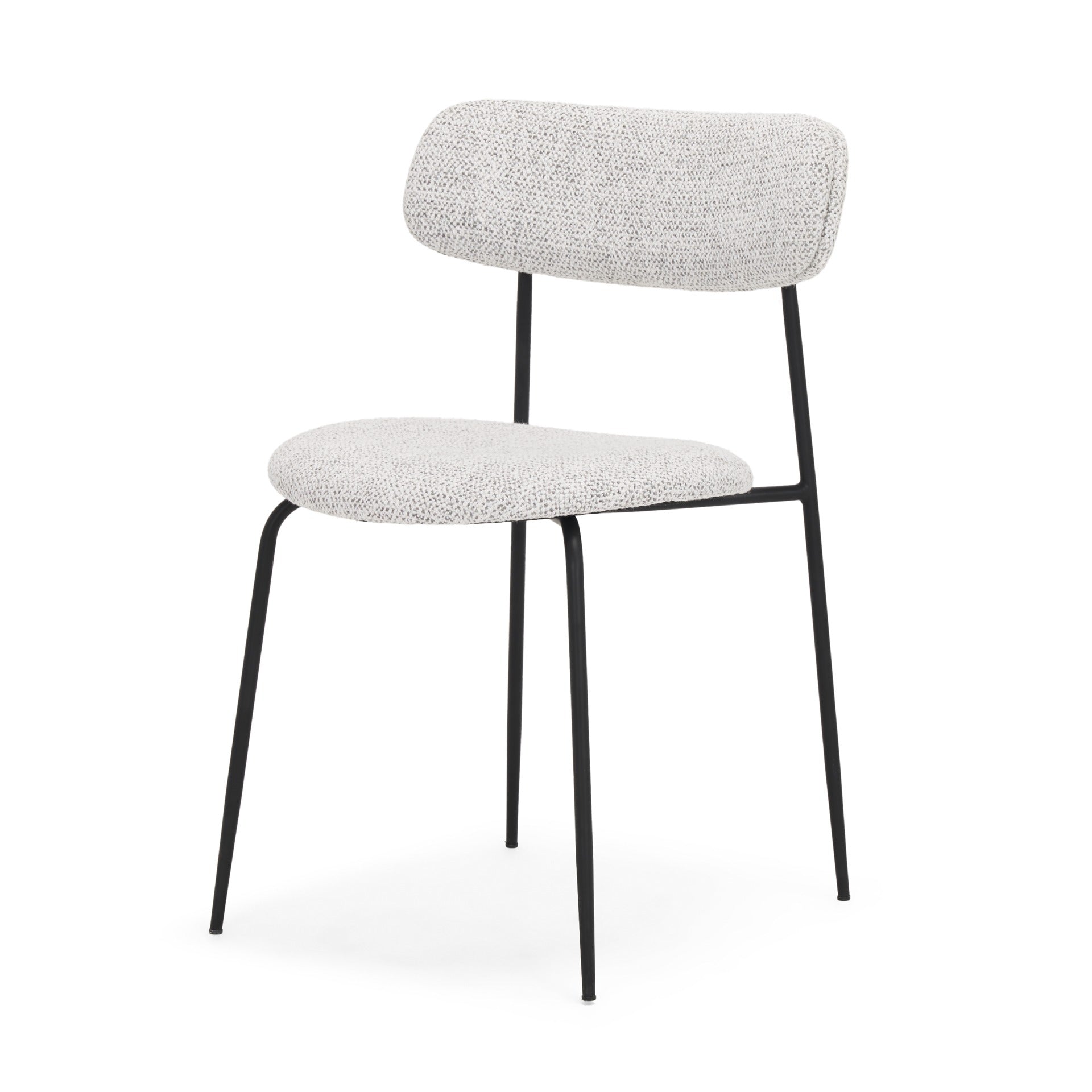 Casey Matte Black Metal w/ Gray Fabric Dining Chair - Dekor Butik