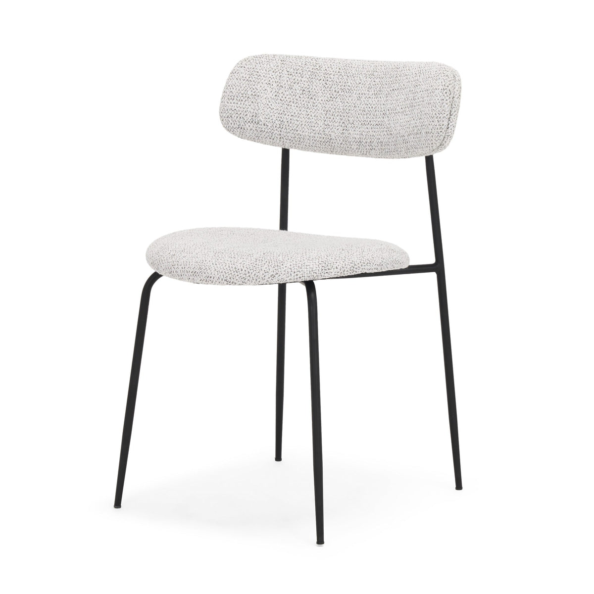 Casey Matte Black Metal w/ Gray Fabric Dining Chair - Dekor Butik