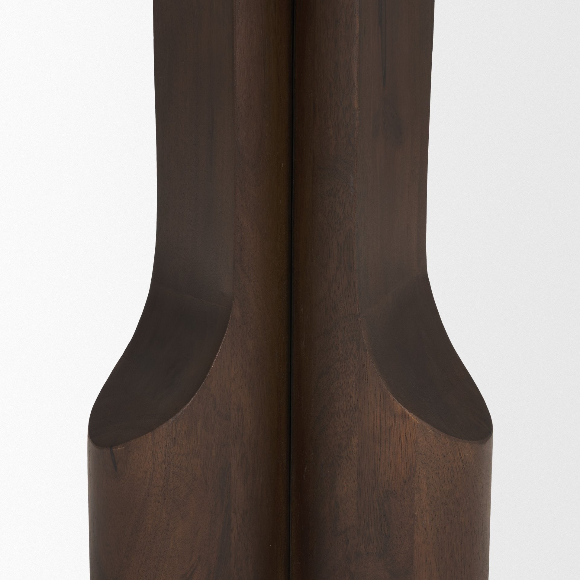 Cayson Dark Brown Sculptural Round Accent Table - Dekor Butik