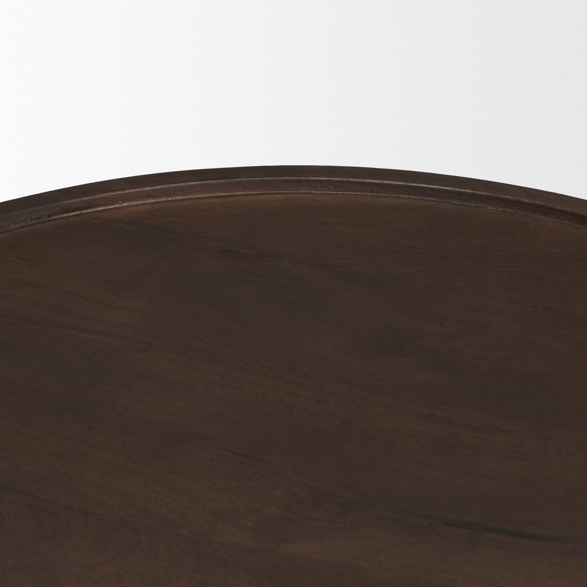 Cayson Dark Brown Sculptural Round Accent Table - Dekor Butik