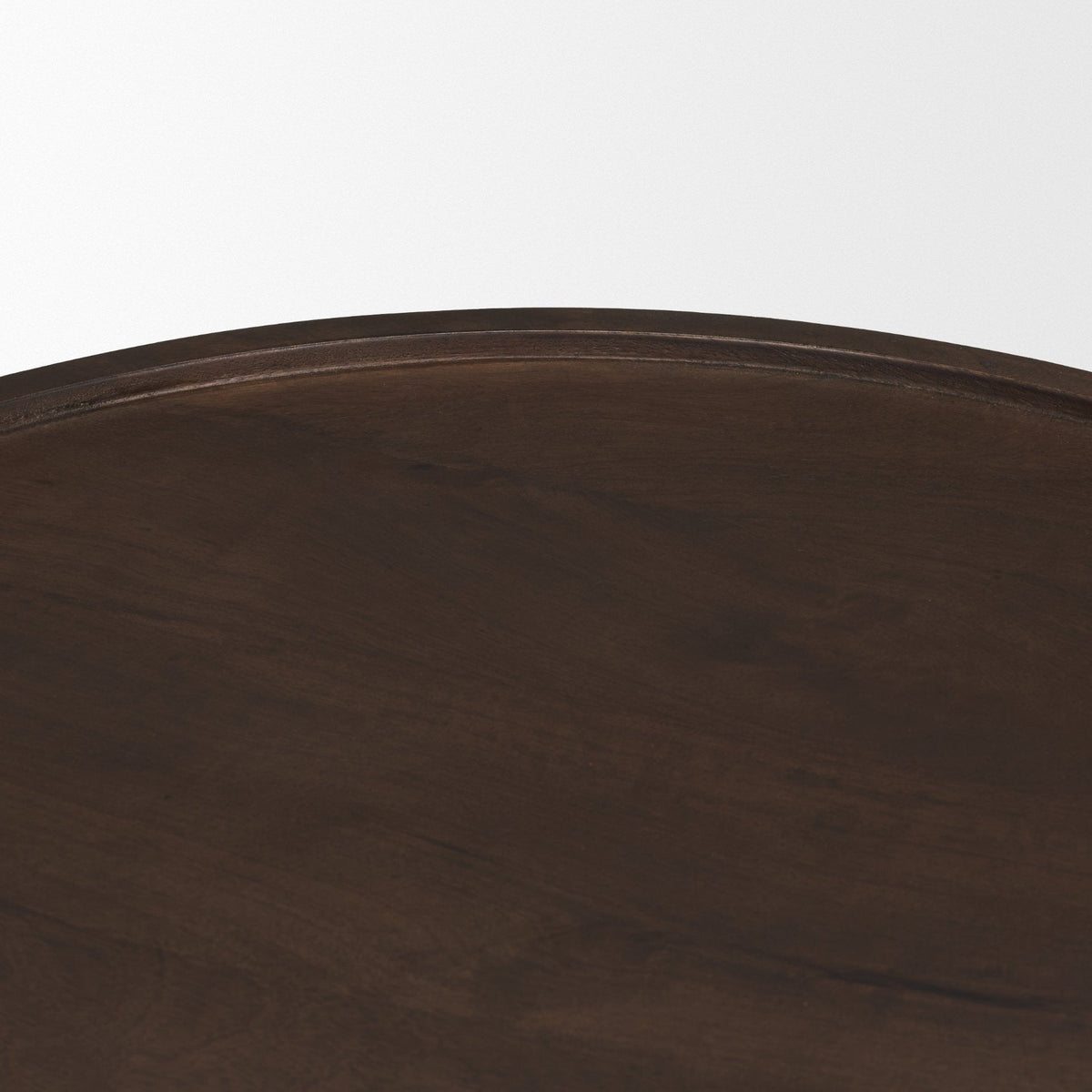 Cayson Dark Brown Sculptural Round Accent Table - Dekor Butik