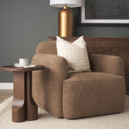 Cayson Dark Brown Sculptural Round Accent Table - Dekor Butik