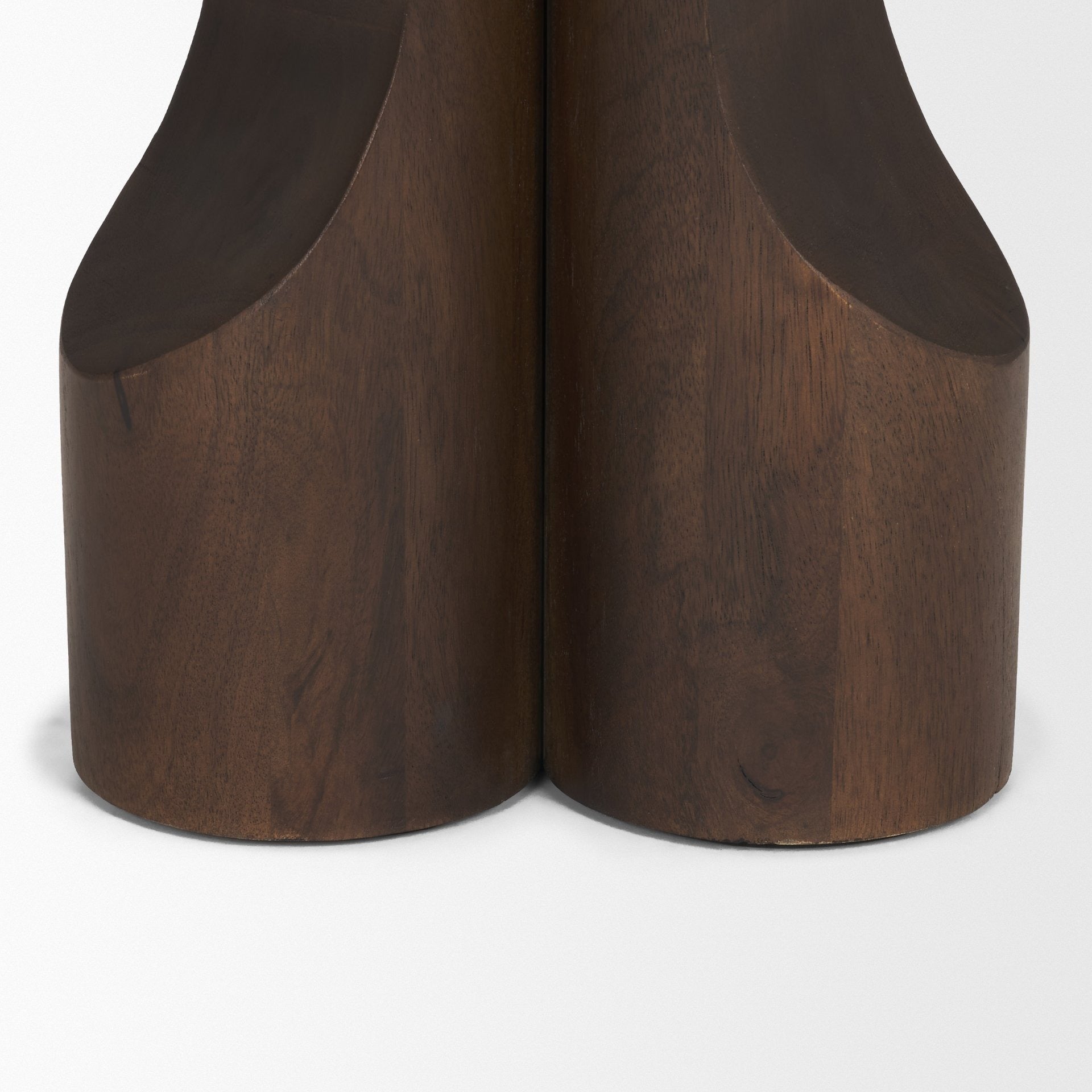 Cayson Dark Brown Sculptural Round Accent Table - Dekor Butik