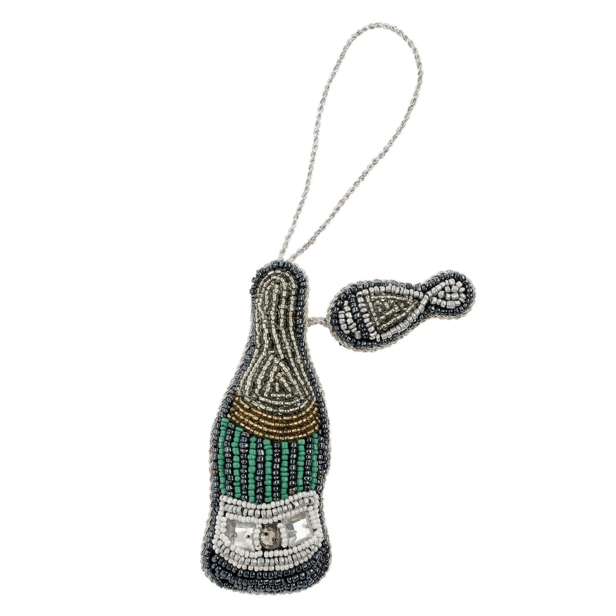 ChristmasChampagne Zardozi Ornament - Dekor Butik
