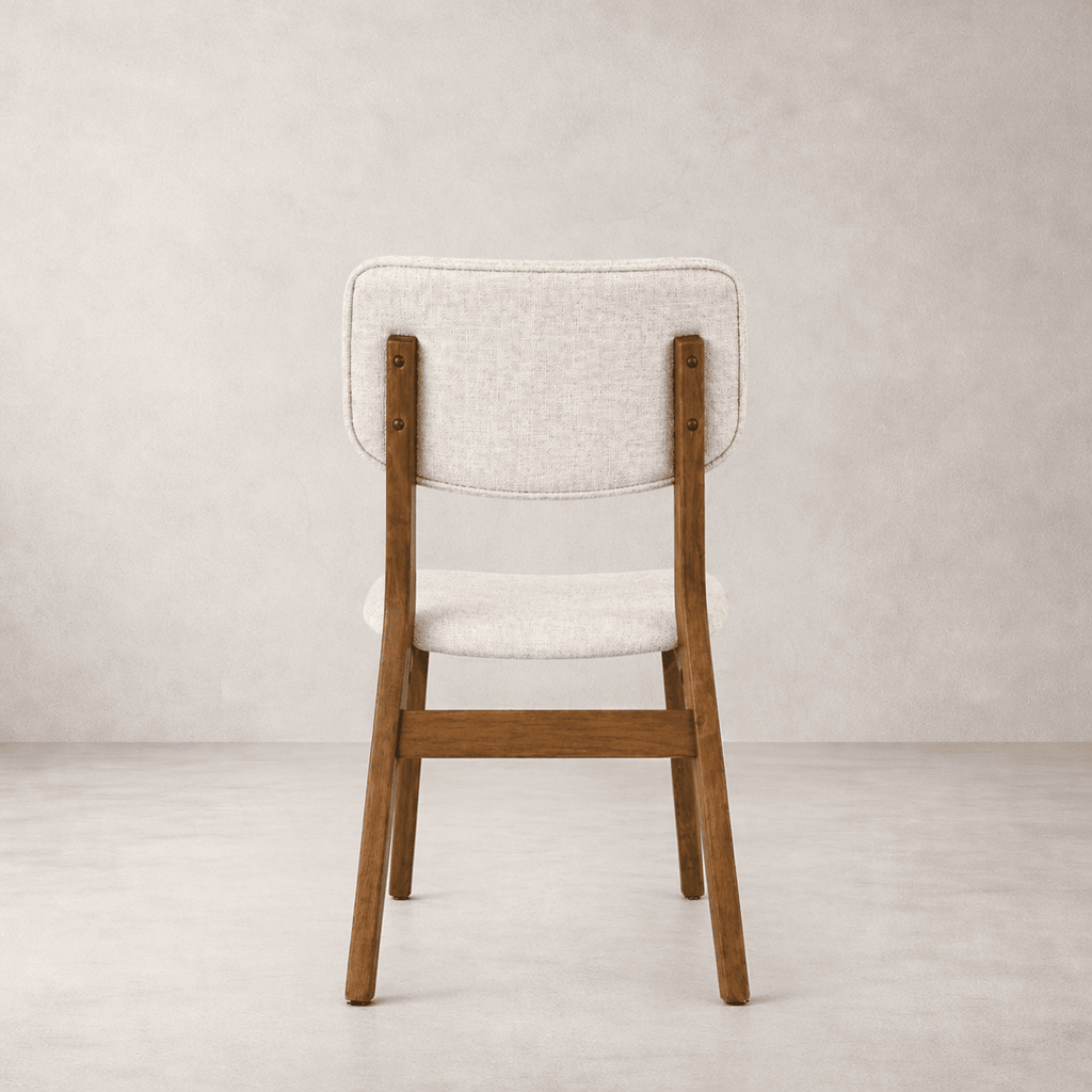 Dining ChairsClara Solid Wood Dining Chair, Cream - Dekor Butik