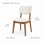 Dining ChairsClara Solid Wood Dining Chair - Smoked Oak and Heathered Ivory - Dekor Butik