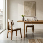 Dining ChairsClara Solid Wood Dining Chair - Smoked Oak and Heathered Ivory - Dekor Butik