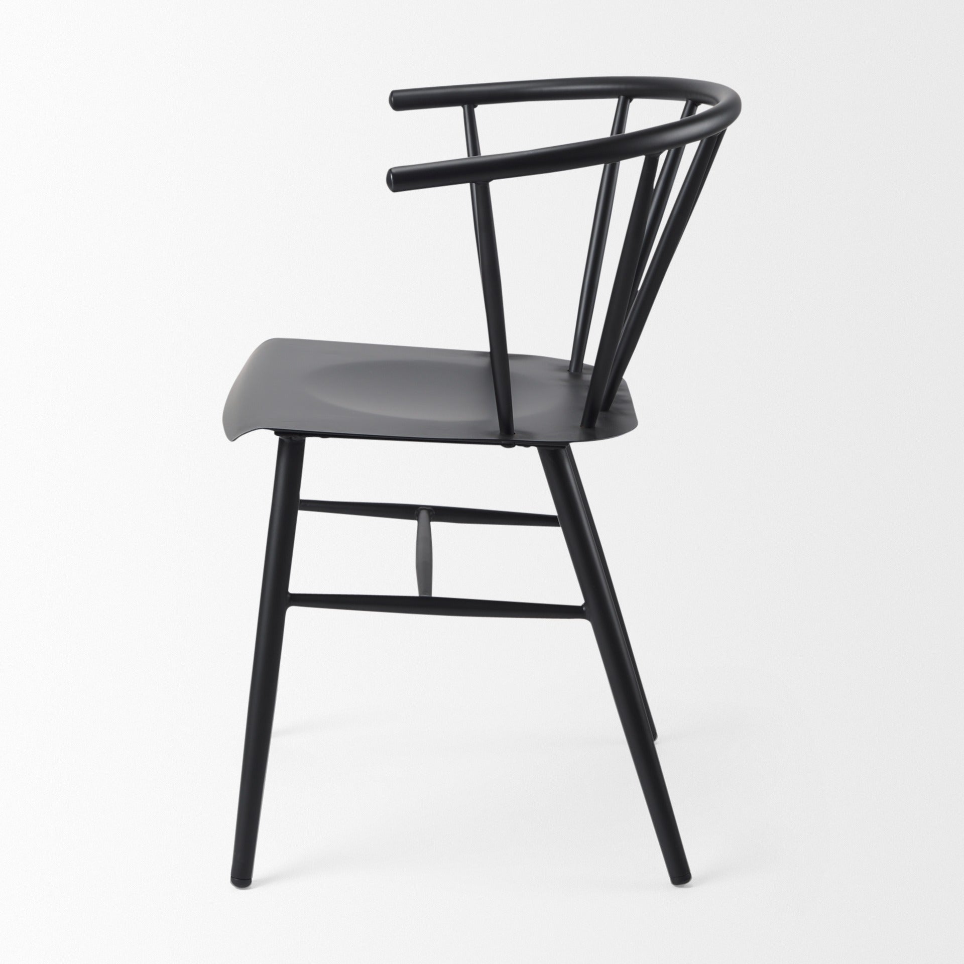Colin 21.3L x 21.3W x 30.3H Black Metal Dining Chair - Dekor Butik